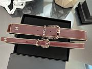 Kitlife Chanel Interlocking CC Logo Belt Burgundy With Gold Buckle - 1