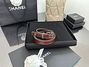 Kitlife Chanel Interlocking CC Logo Belt Burgundy With Gold Buckle - 6