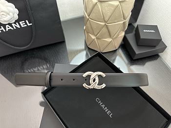 Kitlife Chanel Belt Double C 30mm In Black Calfskin With Shiny Silver Buckle