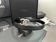Kitlife Chanel Belt Double C 30mm In Black Calfskin With Shiny Silver Buckle - 5