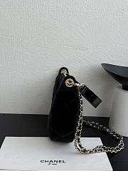 Kitlife Chanel Black Velvet Effect Nylon, Crinkled Effect Glossy Calfskin & Gold Metallic Clutch AP4791 15×22×6cm - 2