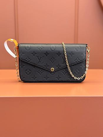 Kitlife Louis Vuitton Félicie Pochette Bag Black Monogram Empreinte M82477 21x12x3cm