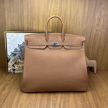 Kitlife Hermes Birkin Brown Togo Leather With Silver Hardware 50cm