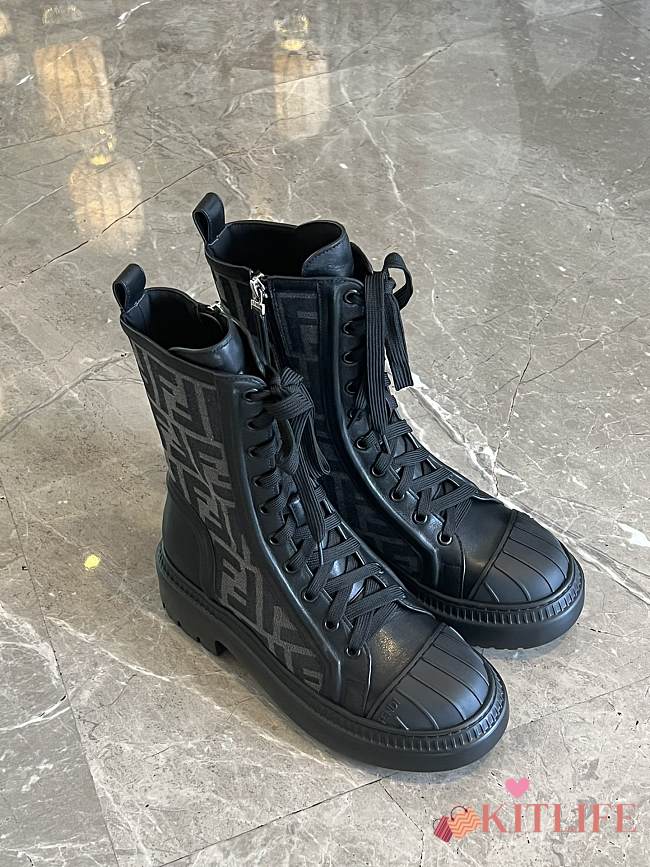 Kitlife Fendi Domino Motorcycle Boots Black - 1