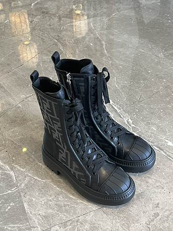 Kitlife Fendi Domino Motorcycle Boots Black