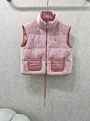 Kitlife Moncler 25 Pocket-decorated Velvet Drawstring Vest Down Jacket Pink - 1
