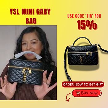 Kitlife Saint Laurent Mini Gaby Bag Black 766731 18×11×6.5cm