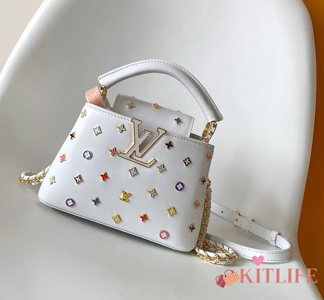Kitlife Louis Vuitton x TM Mini Capucines Bag White M14165 21x14x8cm - 1