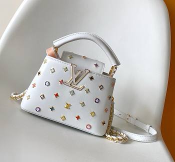 Kitlife Louis Vuitton x TM Mini Capucines Bag White M14165 21x14x8cm