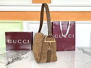 Kitlife Gucci Half Horsebit Medium Shoulder Bag Brown Suede 862530 38x20x15cm - 2