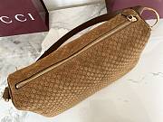 Kitlife Gucci Half Horsebit Medium Shoulder Bag Brown Suede 862530 38x20x15cm - 3