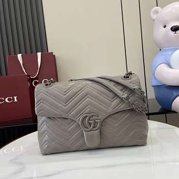 Kitlife Gucci GG Marmont Medium Shoulder Bag Grey 850676 31x17x8cm 