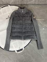 Kitlife Moncler Padded Wool & Teddy Zip-Up Cardigan Grey - 1