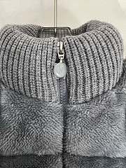 Kitlife Moncler Padded Wool & Teddy Zip-Up Cardigan Grey - 6