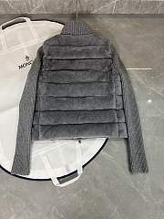 Kitlife Moncler Padded Wool & Teddy Zip-Up Cardigan Grey - 2