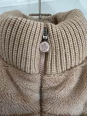 Kitlife Moncler Padded Wool & Teddy Zip-Up Cardigan Pink  - 5