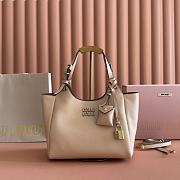 Kitlife Miu Miu Off-White Leather Handbag 5ba304 25.5x20x13cm - 1