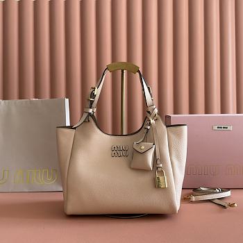 Kitlife Miu Miu Off-White Leather Handbag 5ba304 25.5x20x13cm