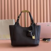 Kitlife Miu Miu Dark Brown Leather Handbag 5ba304 25.5x20x13cm - 1