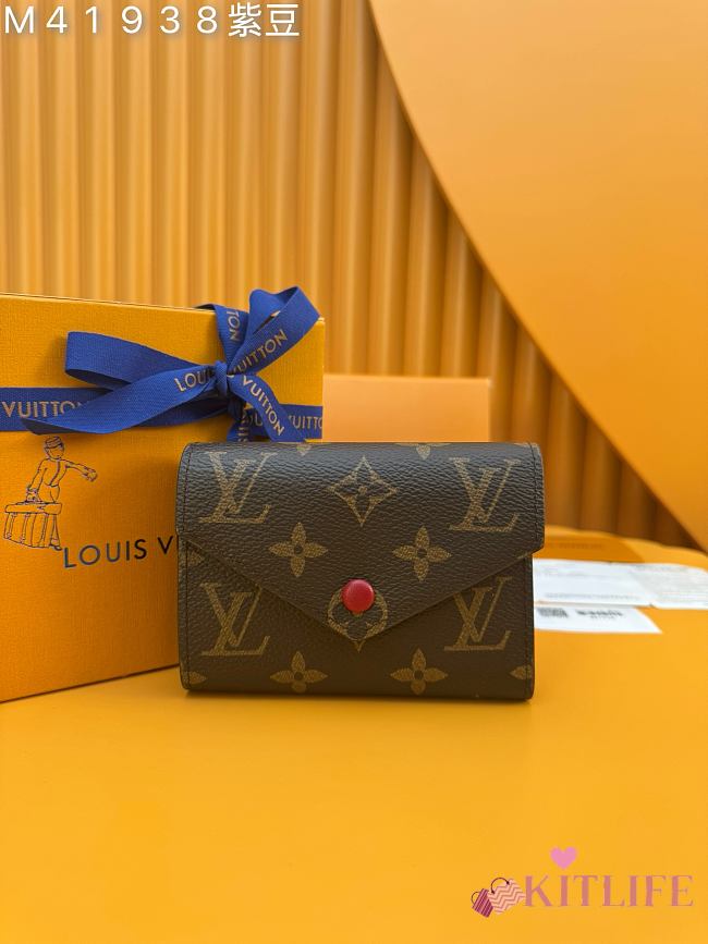 Kitlife Louis Vuitton Victorine Wallet Brown & Burgundy M41938 12x9.5x2.5cm - 1