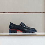 Kitlife Christian Louboutin CL Moc Lug Black Leather Loafers - 6