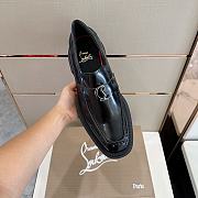 Kitlife Christian Louboutin CL Moc Lug Black Leather Loafers - 4