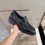 Kitlife Christian Louboutin CL Moc Lug Black Leather Loafers - 3