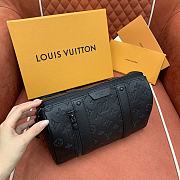 Kitlife Louis Vuitton City Keepall Black Monogram Shadow Leather Bag M26750 27.5x16.5x15cm - 2