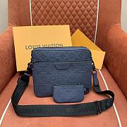 Kitlife Louis Vuitton Trio Messenger Dark Blue Monogram Shadow Leather Bag M27925 25x18.5x7cm - 1