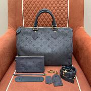 Kitlife Louis Vuitton Speedy P9 Bandoulière Bag Grey Suede M15225 40x26x23cm - 1