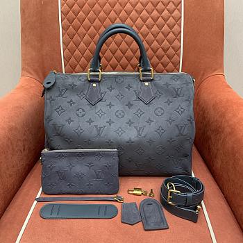Kitlife Louis Vuitton Speedy P9 Bandoulière Bag Grey Suede M15225 40x26x23cm