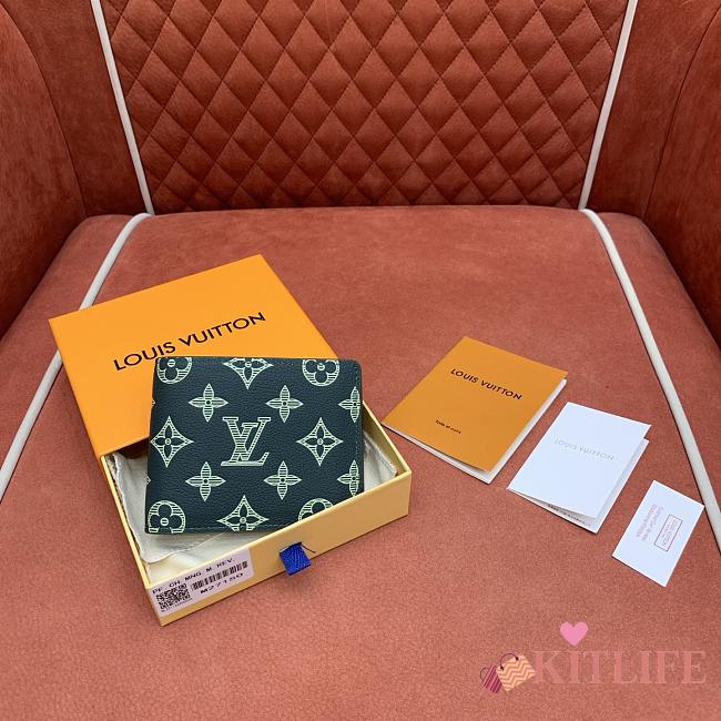 Kitlife Louis Vuitton Multiple Wallet Green Monogram Shadow Leather M27150 11.5x9x1.5cm - 1