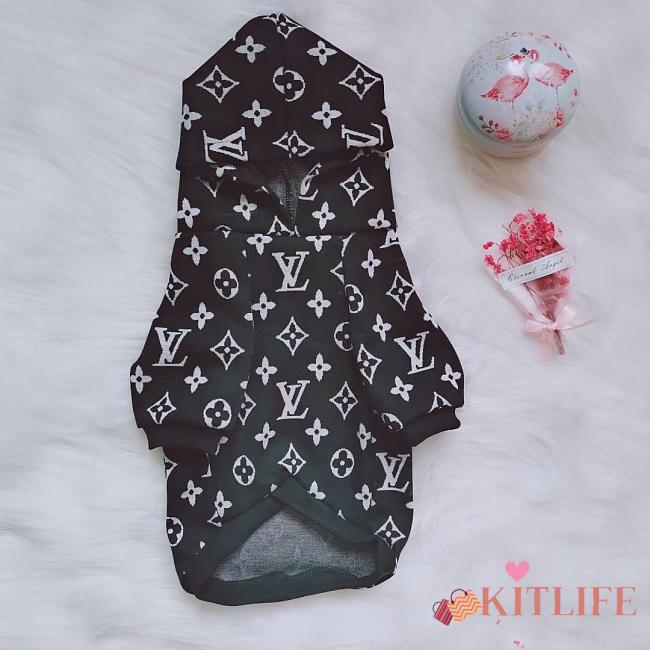 Kitlife Louis Vuitton Dog/Cat Shirt Black & White - 1