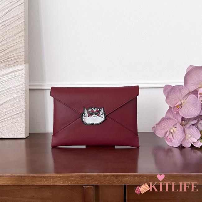 Kitlife Louis Vuitton 3-Piece Clutch Set Cat Design Red M25760 11.5x0.5x15.5cm - 1