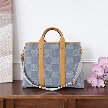 Kitlife Louis Vuitton Weekend Damier Denim 3D Tote Bag N40702 43x14x33cm