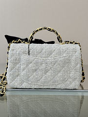 Kitlife Chanel 25k Velvet Bow Mini CF Bag with Handle White 20cm  - 4