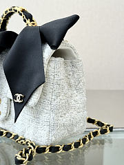 Kitlife Chanel 25k Velvet Bow Mini CF Bag with Handle White 20cm  - 2