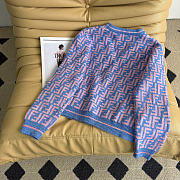 Kitlife Fendi Double-F Wool V-neck Knit Cardigan Blue & Purple - 5