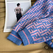 Kitlife Fendi Double-F Wool V-neck Knit Cardigan Blue & Purple - 4