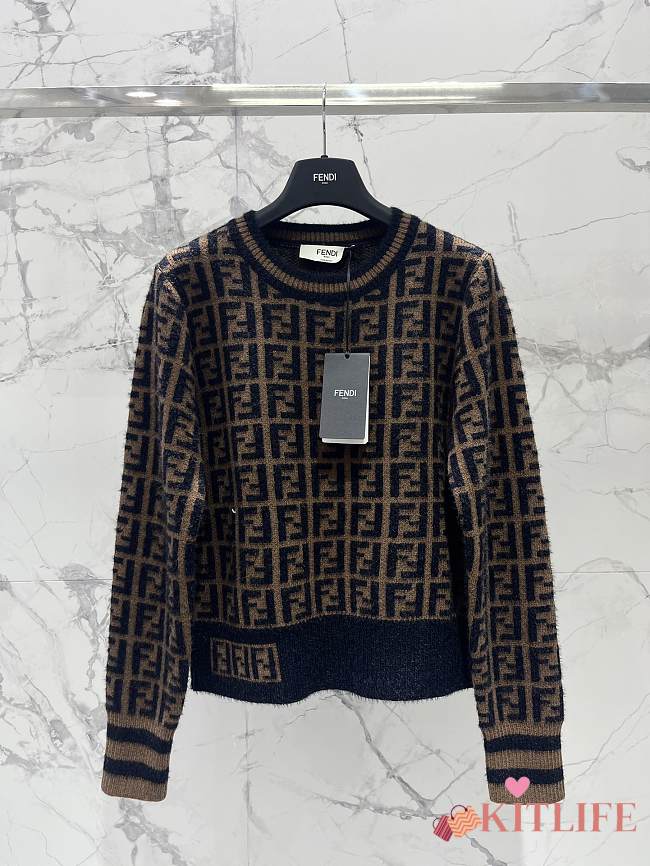Kitlife Fendi 24FW Striped Knit Sweater Brown & Black - 1