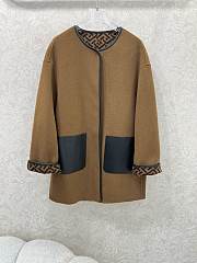 Kitlife Fendi Double-faced Wool Long Jacket Brown - 1