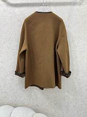 Kitlife Fendi Double-faced Wool Long Jacket Brown - 6