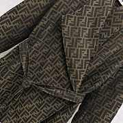 Kitlife Fendi Fold-down Collar Jacquard Coat Brown - 4