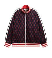 Kitlife Gucci GG Jacquard Cotton Track Jacket Dark Blue & Red - 1