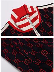 Kitlife Gucci GG Jacquard Cotton Track Jacket Dark Blue & Red - 4