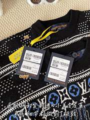 Kitlife Louis Vuitton Jacquard Wool Pullover Sweater Black - 5