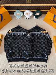 Kitlife Louis Vuitton Jacquard Wool Pullover Sweater Black - 4