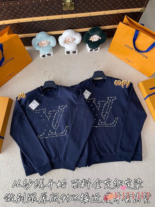 Kitlife Louis Vuitton Logo Sweater Dark Blue - 1