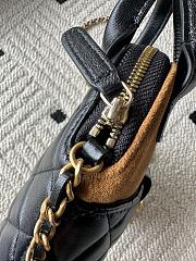 Kitlife Chanel Bag With Chain Brown Suede and Black Shiny Lambskin AP4742 17x18x6cm - 2