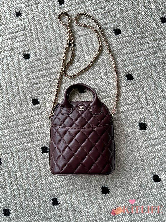 Kitlife Chanel Bag With Chain Burgundy Smooth Lambskin AP4746 17x18x6cm  - 1